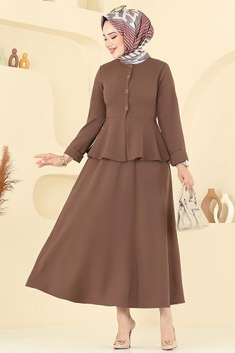 moda selvim طقم بني فاتح 2677SL432 - Thumbnail