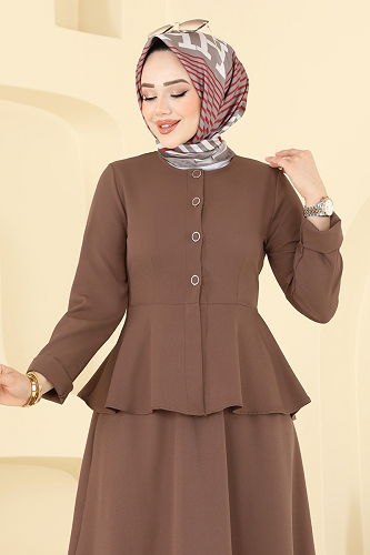 moda selvim طقم بني فاتح 2677SL432 - Thumbnail