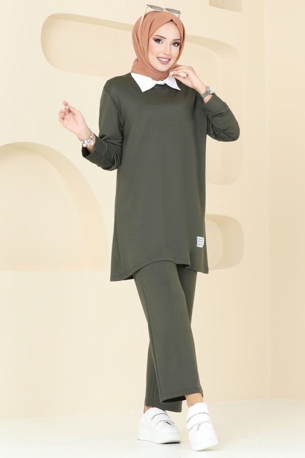 Modaselvim Hijab Combinations Combined 2679AYD574 Khaki