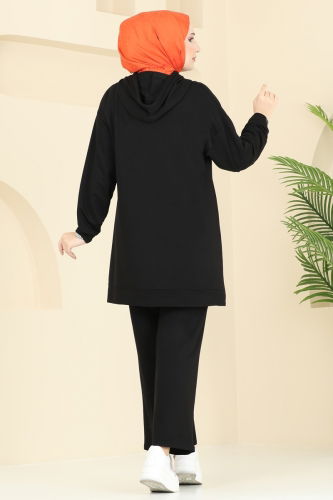 moda selvim طقم أسود 2683AYD574 - Thumbnail