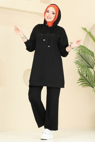 moda selvim طقم أسود 2683AYD574 - Thumbnail