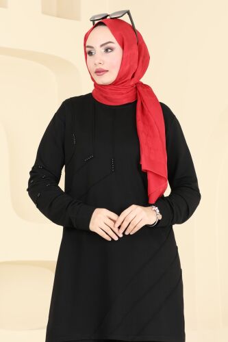 moda selvim طقم أسود 2684AYD574 - Thumbnail