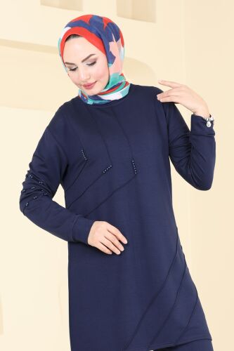 moda selvim طقم كحلي 2684AYD574 - Thumbnail