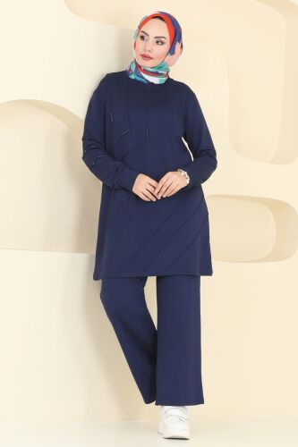moda selvim طقم كحلي 2684AYD574 - Thumbnail