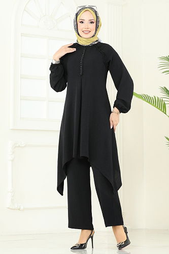 moda selvim طقم أسود 2684SL432 - Thumbnail