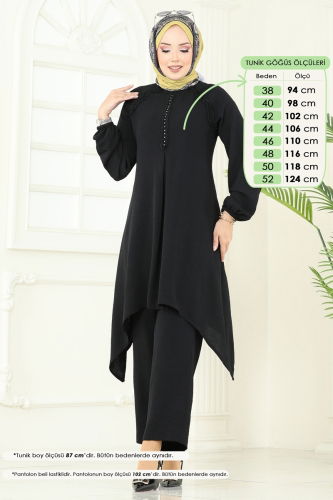 moda selvim طقم أسود 2684SL432 - Thumbnail