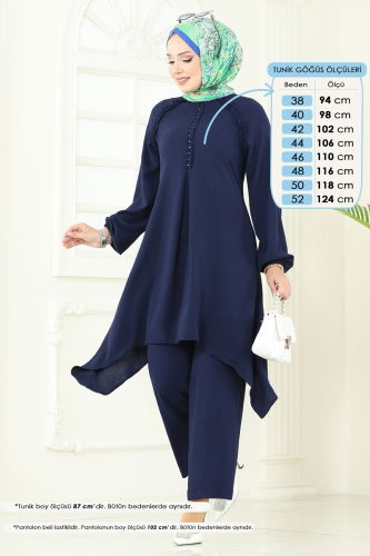 moda selvim طقم كحلي 2684SL432 - Thumbnail