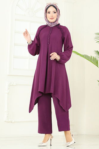 moda selvim طقم أرجواني 2684SL432 - Thumbnail