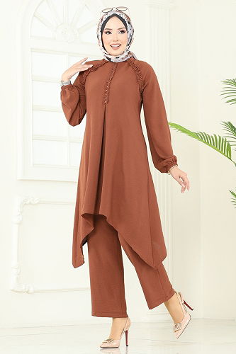 moda selvim طقم عسلي 2684SL432 - Thumbnail