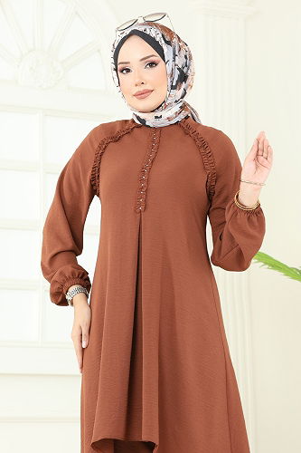 moda selvim طقم عسلي 2684SL432 - Thumbnail