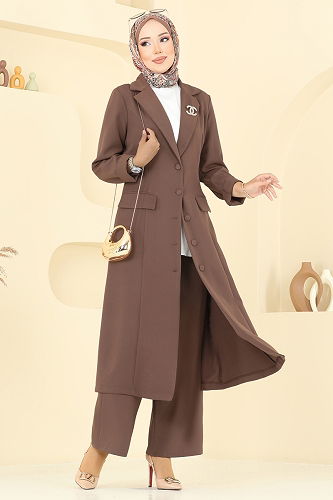 moda selvim طقم بيج غامق 2685SL432 - Thumbnail