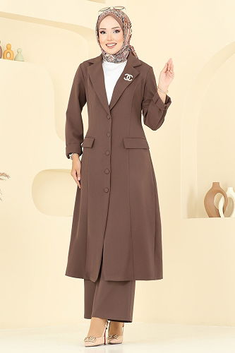 moda selvim طقم بيج غامق 2685SL432 - Thumbnail