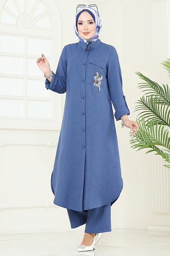 moda selvim طقم ازرق 2686SL432 - Thumbnail