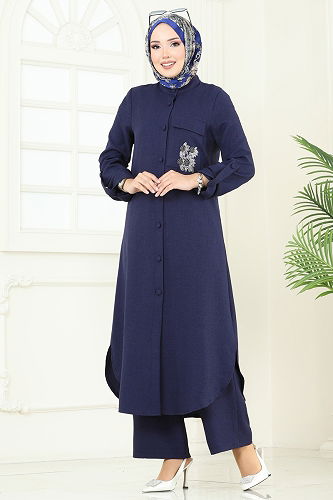 moda selvim طقم كحلي 2686SL432 - Thumbnail