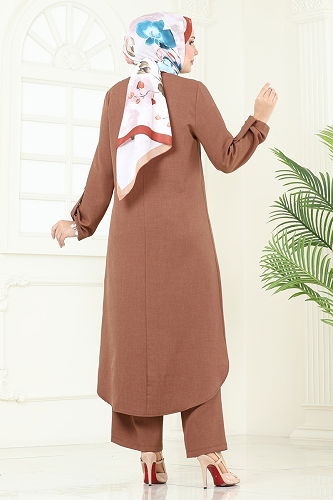 moda selvim طقم عسلي 2686SL432 - Thumbnail