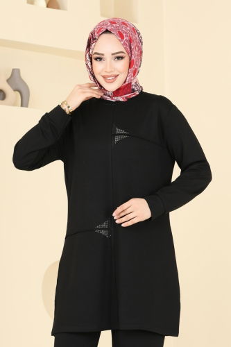 moda selvim طقم أسود 2688AYD574 - Thumbnail