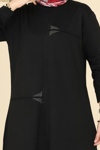 moda selvim طقم أسود 2688AYD574 - Thumbnail