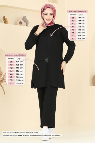 moda selvim طقم أسود 2688AYD574 - Thumbnail