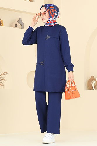 moda selvim طقم كحلي 2688AYD574 - Thumbnail