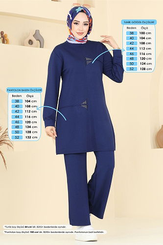 moda selvim طقم كحلي 2688AYD574 - Thumbnail