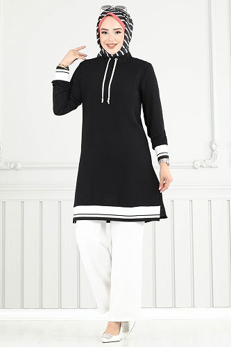 moda selvim طقم اسود سكري 2688SL432 - Thumbnail