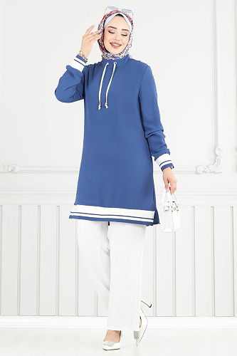 moda selvim Combined 2688SL432 Indigo&Ecru - Thumbnail