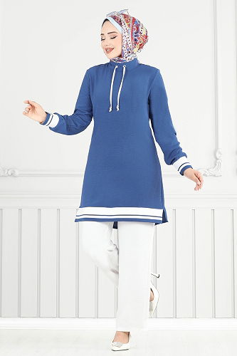 moda selvim Combined 2688SL432 Indigo&Ecru - Thumbnail