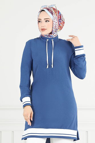 moda selvim طقم أزرق وسكري 2688SL432 - Thumbnail