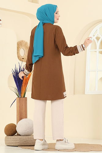 moda selvim طقم عسلي وبيج 2688SL432 - Thumbnail