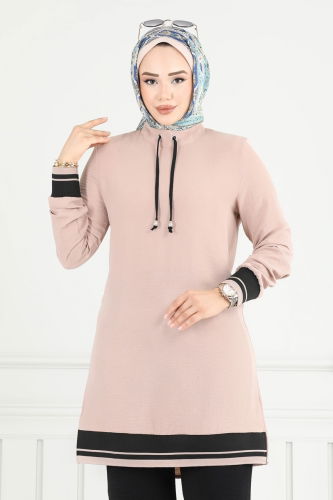 moda selvim طقم بيج وأسود 2688SL432 - Thumbnail