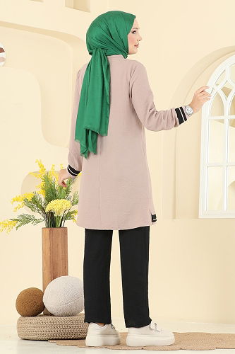 moda selvim طقم بيج وأسود 2688SL432 - Thumbnail