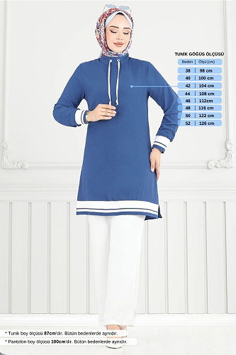 moda selvim Combined 2688SL890-M Indigo&Ecru - Thumbnail