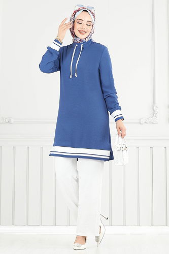 moda selvim Combined 2688SL890-M Indigo&Ecru - Thumbnail