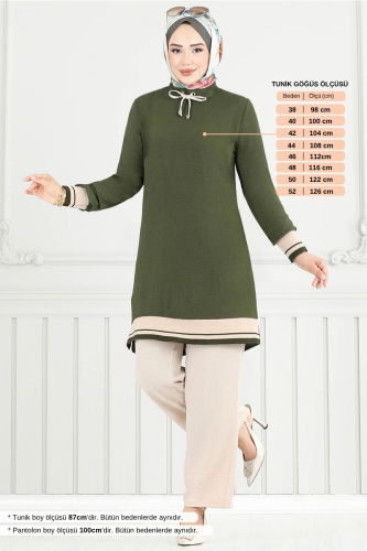 MRV S.L. - طقم أخضر عفني و بيج 2688SL890-M