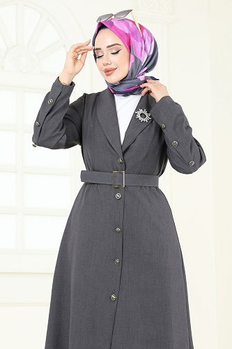 moda selvim طقم رمادي غامق 2690SL432 - Thumbnail