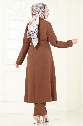 moda selvim طقم عسلي 2690SL432 - Thumbnail