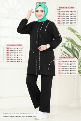 moda selvim طقم أسود 2691AYD574 - Thumbnail