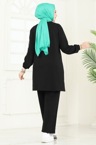 moda selvim طقم أسود 2691AYD574 - Thumbnail
