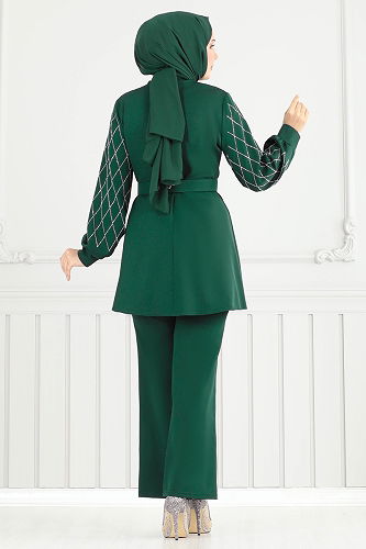 moda selvim طقم زيتي 2691SL432 - Thumbnail