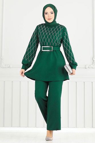 moda selvim طقم زيتي 2691SL432 - Thumbnail