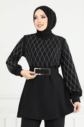 moda selvim طقم أسود 2691SL890-M - Thumbnail