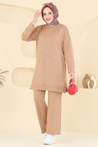 moda selvim طقم بيج 2693AYD574 - Thumbnail