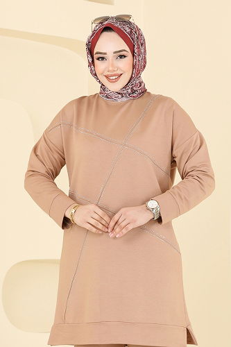 moda selvim طقم بيج 2693AYD574 - Thumbnail