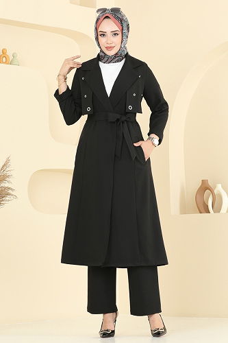 moda selvim طقم أسود 2694SL432 - Thumbnail