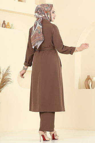 moda selvim طقم بيج غامق 2694SL432 - Thumbnail