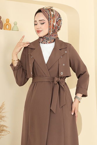 moda selvim طقم بيج غامق 2694SL432 - Thumbnail