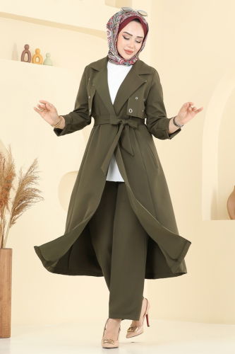 moda selvim طقم اخضر عفني 2694SL432 - Thumbnail