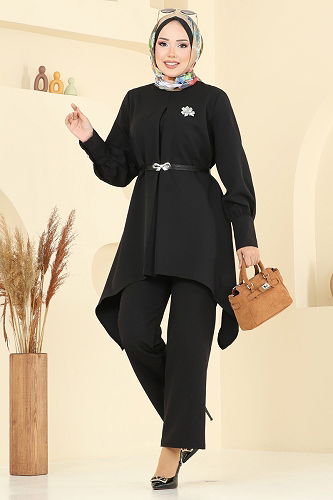 moda selvim طقم أسود 2695SL432 - Thumbnail