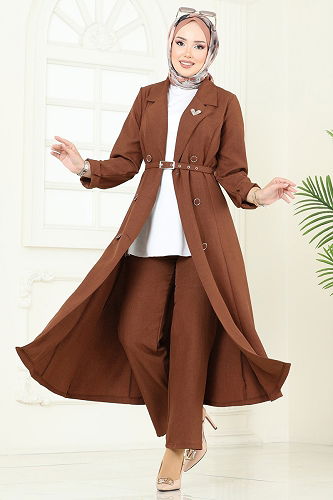 moda selvim طقم بني فاتح 2696SL432 - Thumbnail