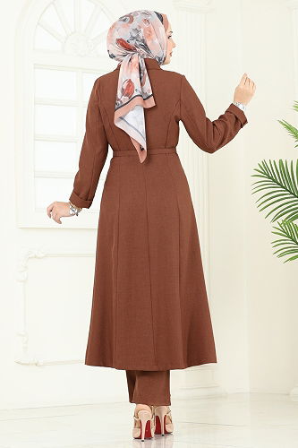 moda selvim طقم بني فاتح 2696SL432 - Thumbnail